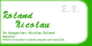 roland nicolau business card